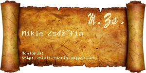 Mikle Zsófia névjegykártya